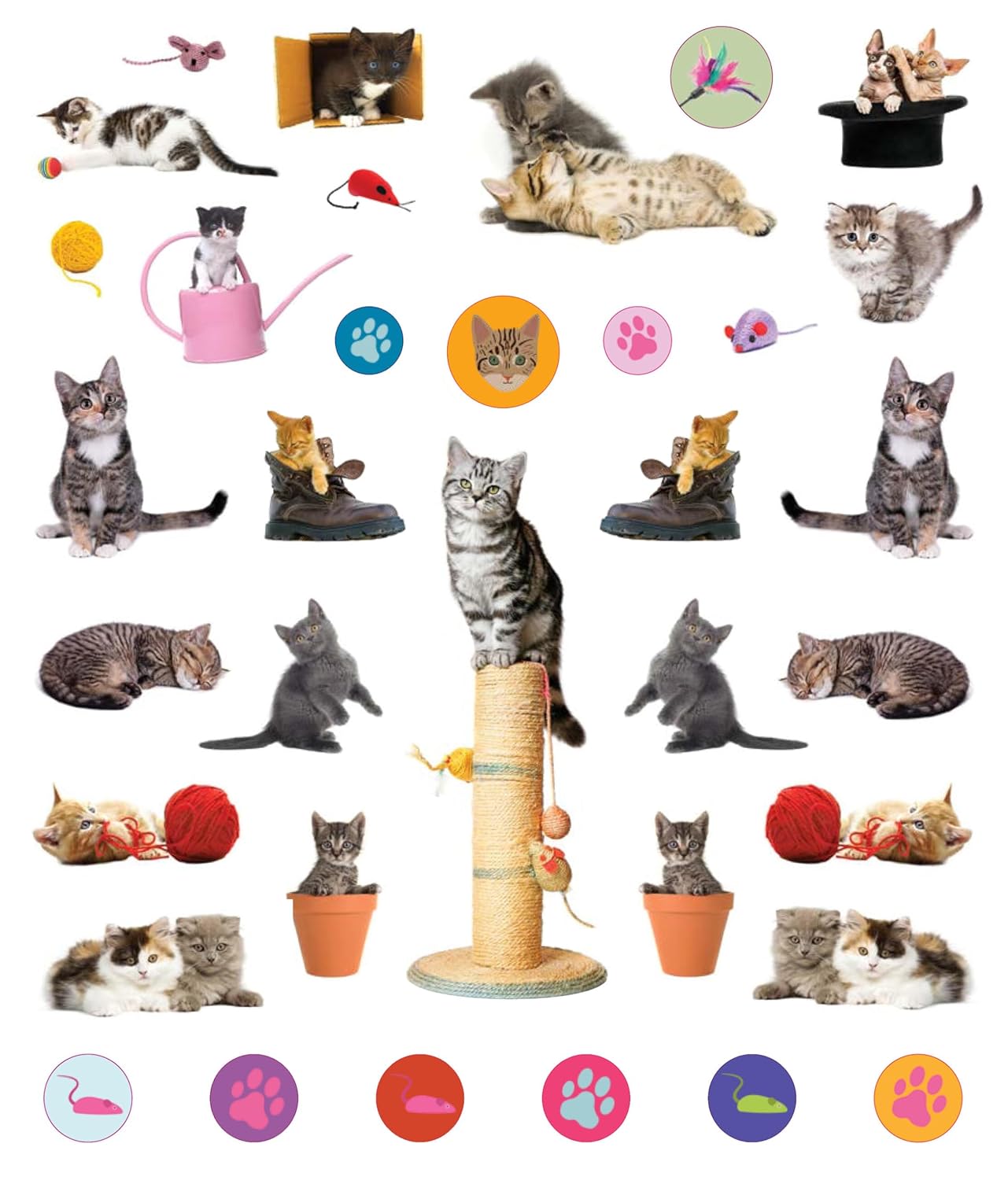 STICKERS REUTILIZABLES GATOS