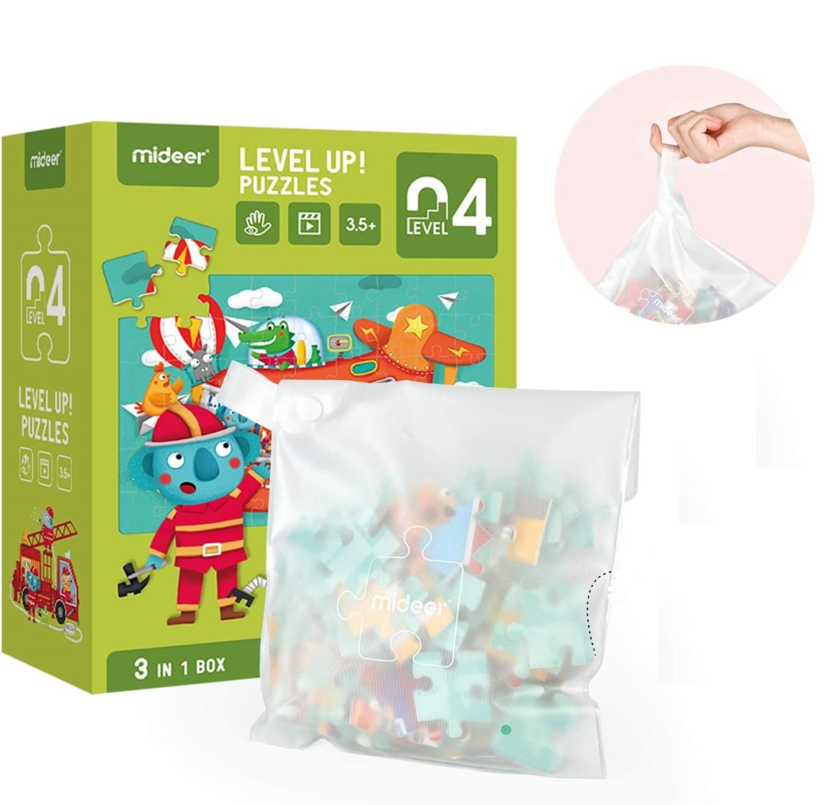 LEVEL UP PUZZLE NIVEL 4 VEHICULOS, 3 PUZZLES