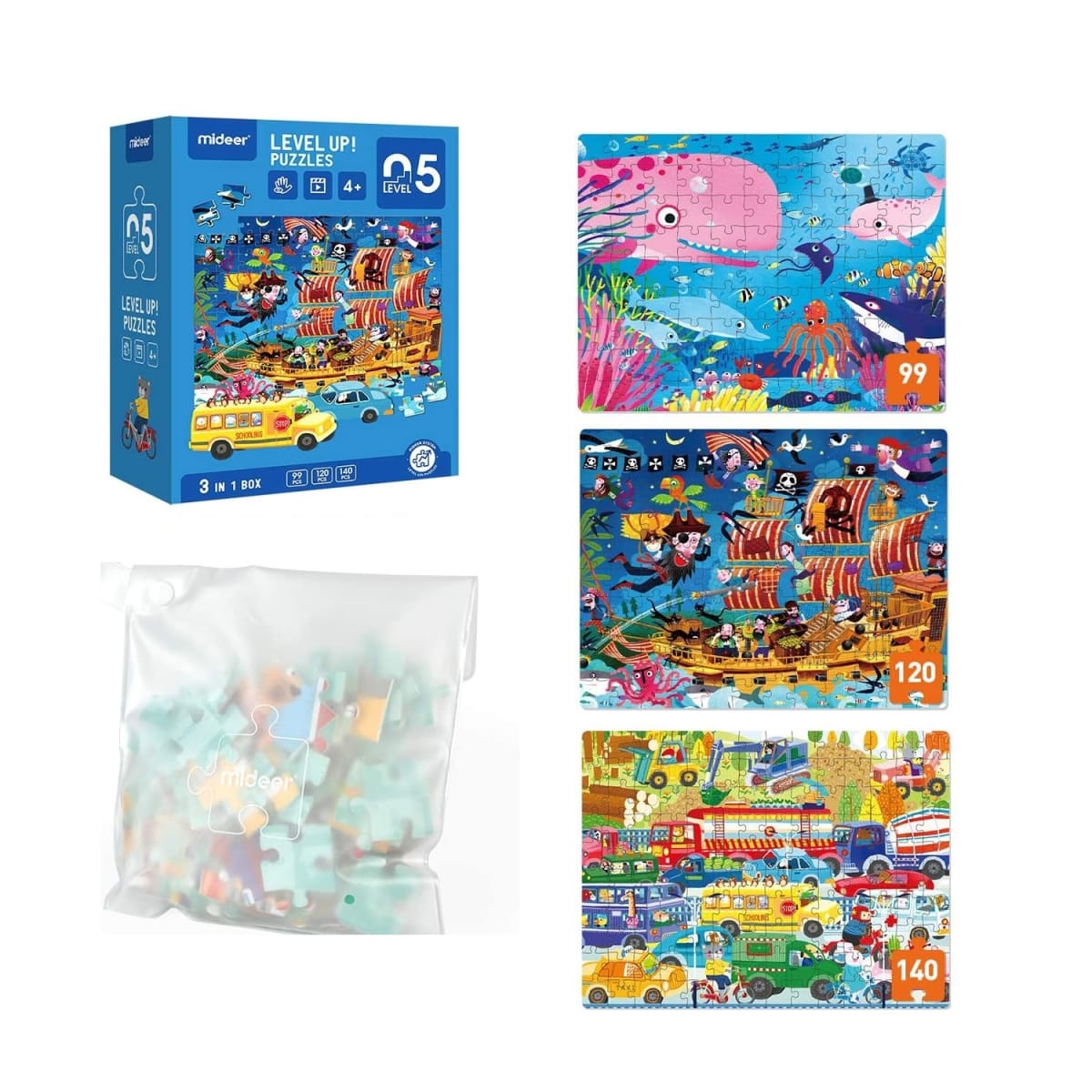 LEVEL UP PUZZLES NIVEL 5 TOUR DE AVENTURAS, 3 PUZZLES