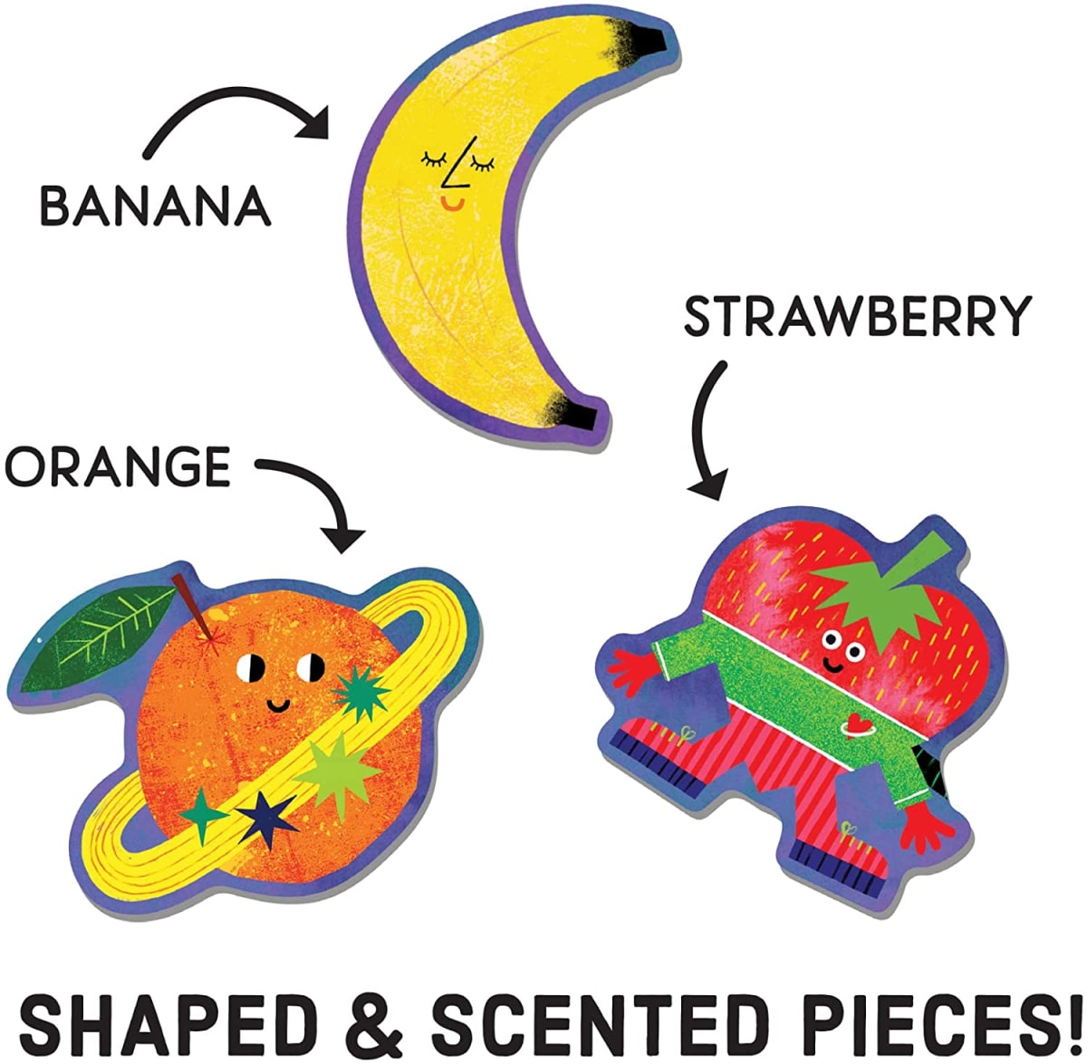 PUZZLE 60PCS RASCAR Y OLER, FRUTAS COSMICAS