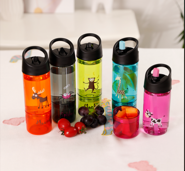 BOTELLA DE AGUA 2 EN 1, 300ML + 150ML