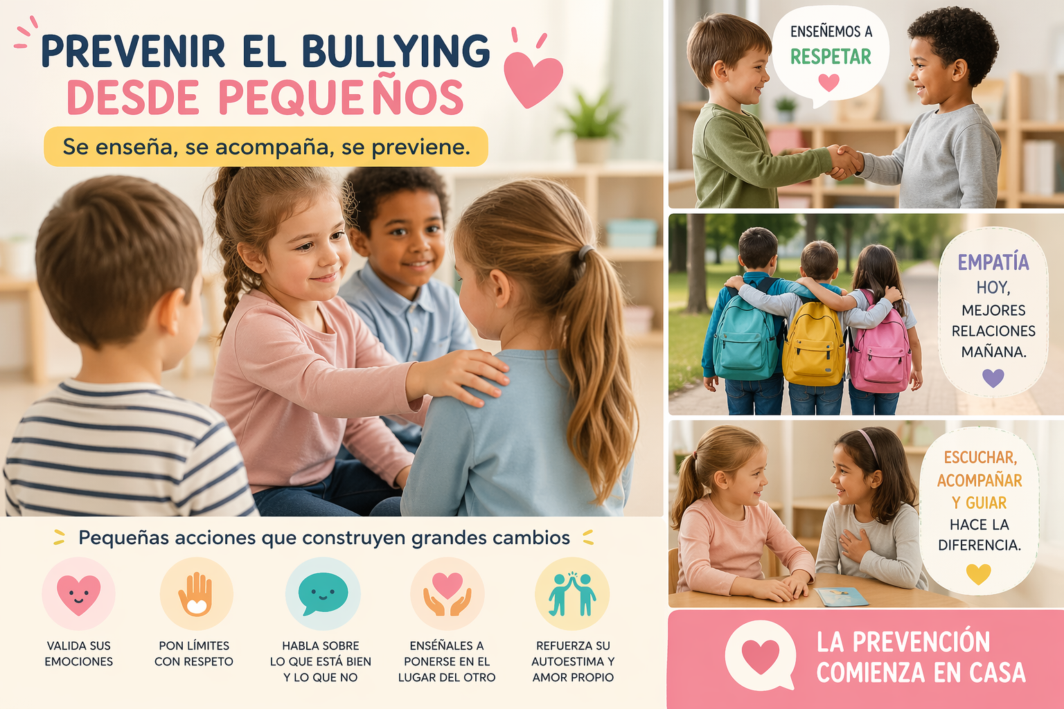 🧠 Cómo prevenir el bullying desde la casa: 4 claves para criar niños empáticos
