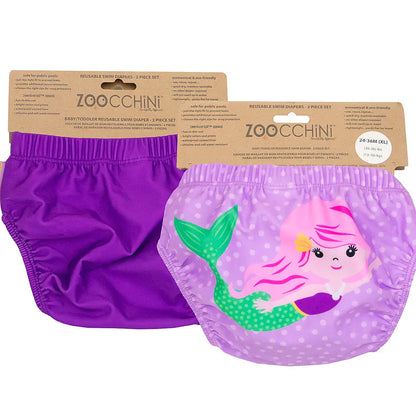 PACK 2 TRAJE DE BAÑO CON PAÑAL SIRENA