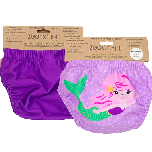 PACK 2 TRAJE DE BAÑO CON PAÑAL SIRENA