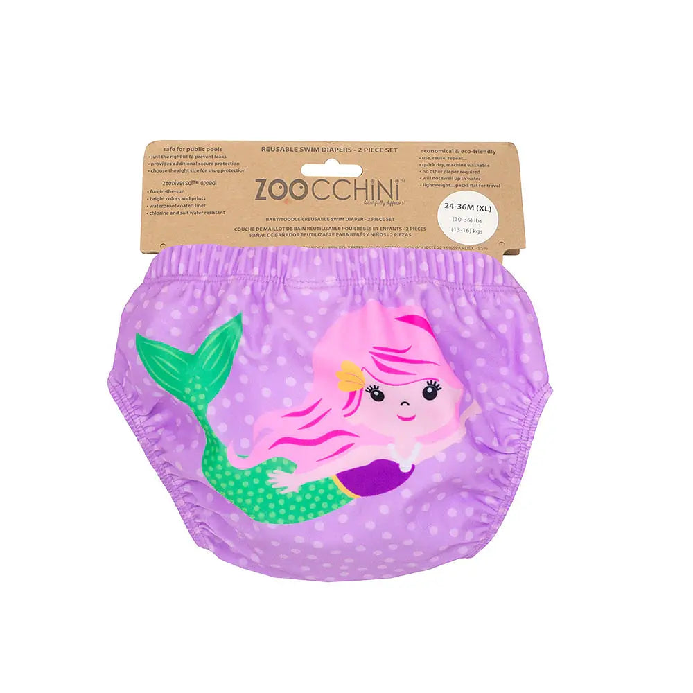 PACK 2 TRAJE DE BAÑO CON PAÑAL SIRENA