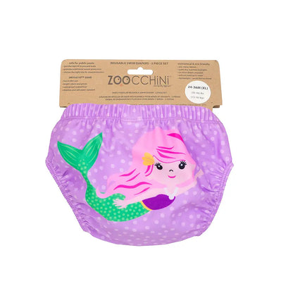 PACK 2 TRAJE DE BAÑO CON PAÑAL SIRENA