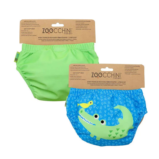 PACK 2 TRAJE DE BAÑO CON PAÑAL COCODRILO