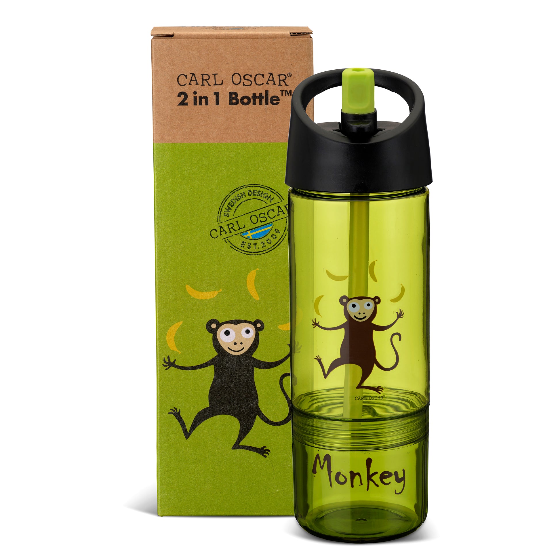 Botella de Agua con Snack Box 2 en 1, 300ml + 150ml