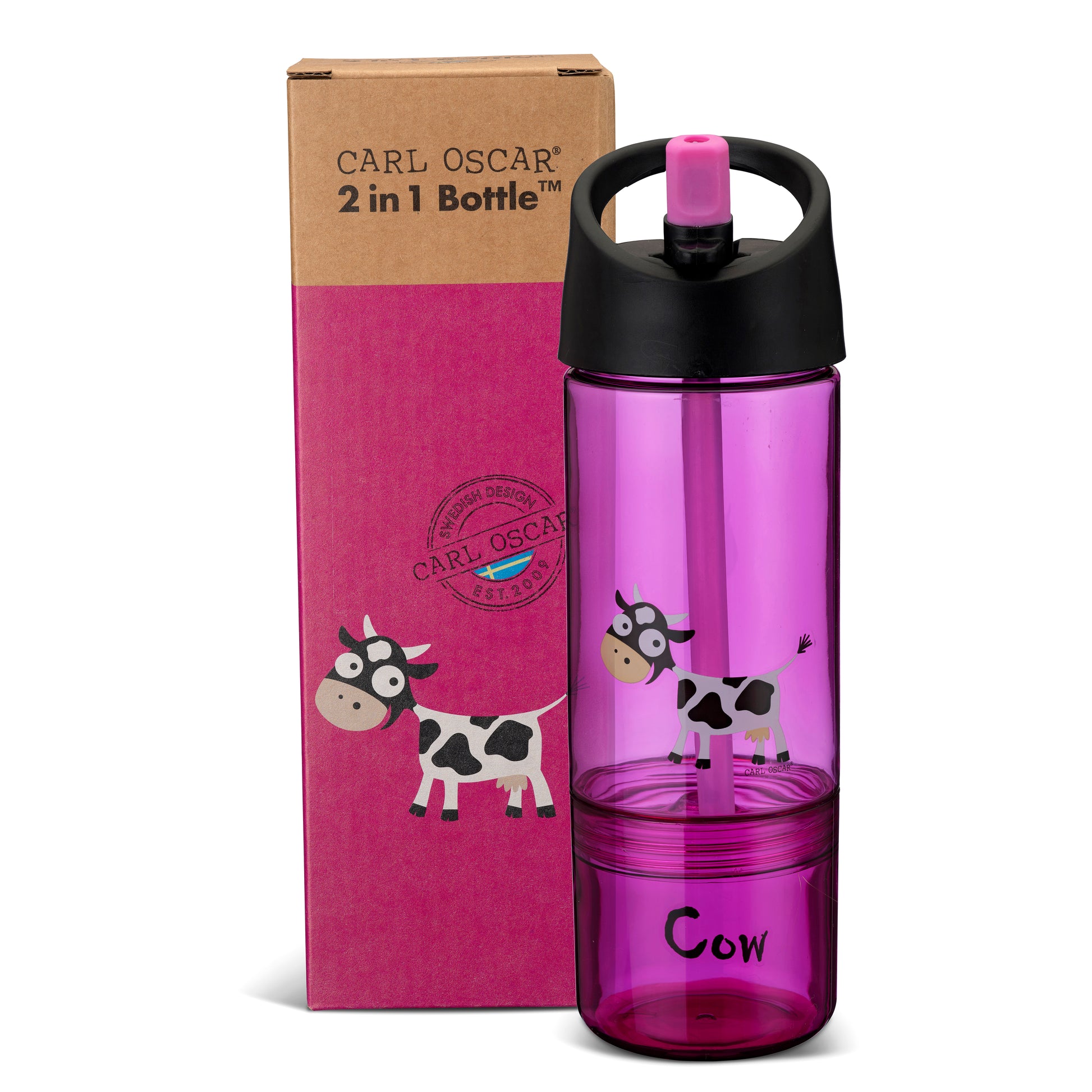 Botella de Agua con Snack Box 2 en 1, 300ml + 150ml