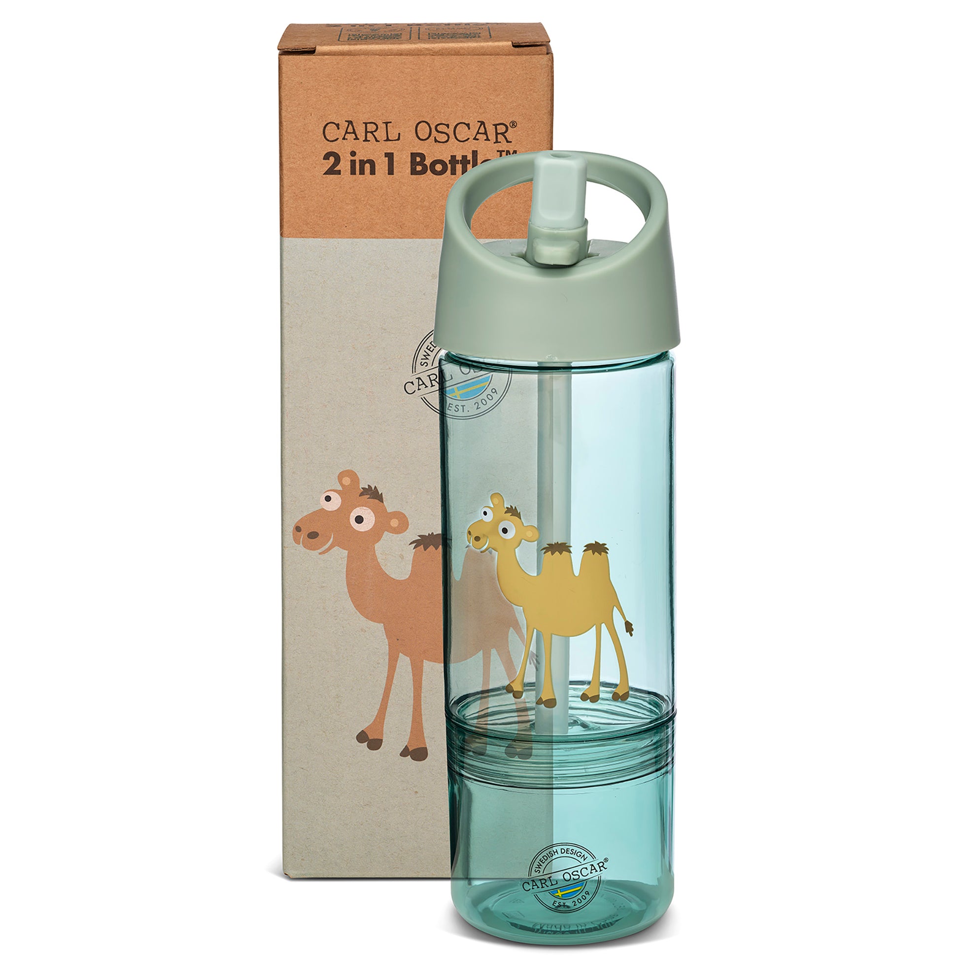 Botella de Agua con Snack Box 2 en 1 — Colores Pastel
