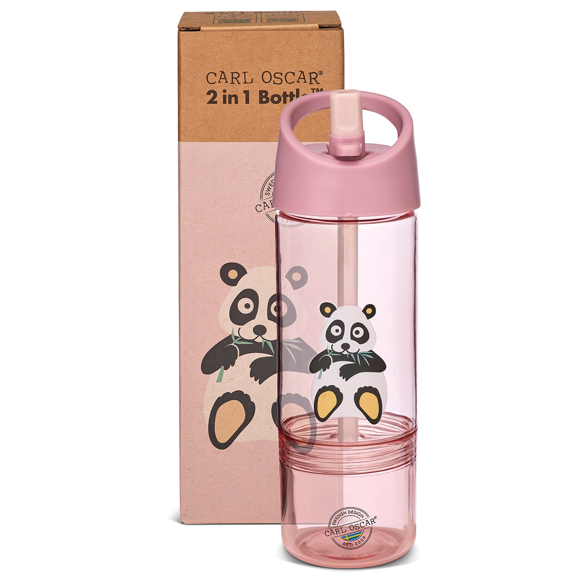 Botella de Agua con Snack Box 2 en 1 — Colores Pastel