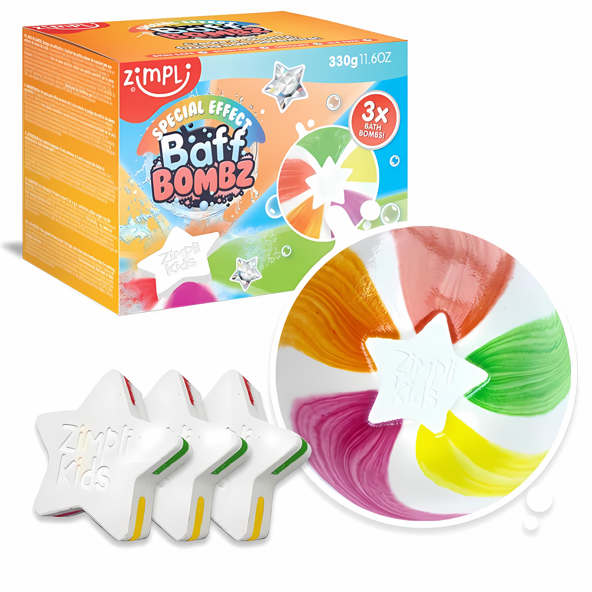 BOMBA DE BAÑO EFECTO ESPECIAL ESTRELLA (3 PACK)