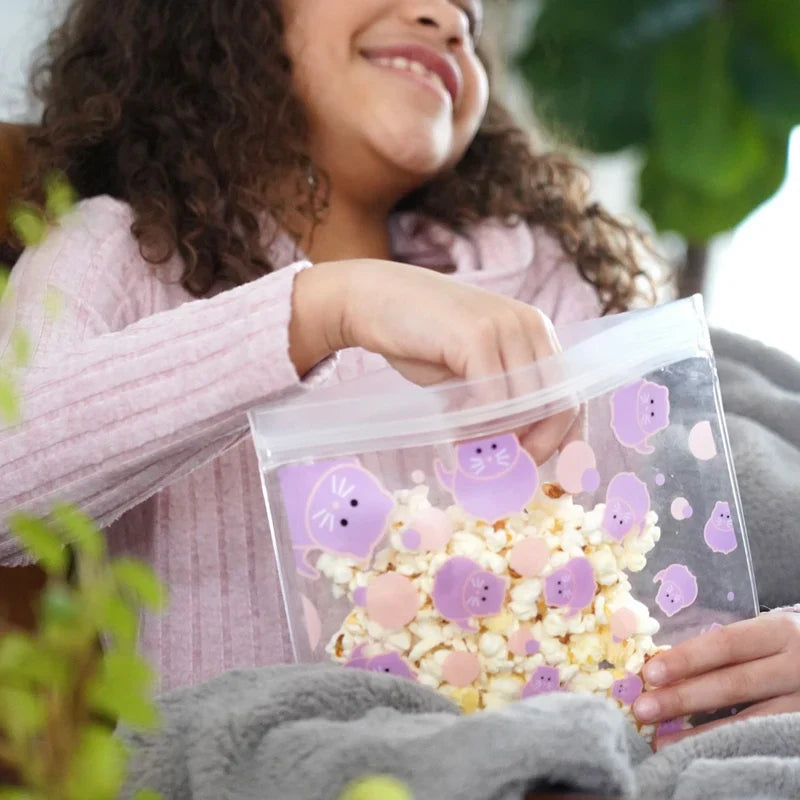 Pack de Bolsas Reutilizables Gato-unicornio para Snacks