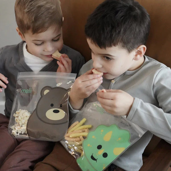 PACK DE BOLSAS REUTILIZABLES PANDA-OSO PARA SNACKS