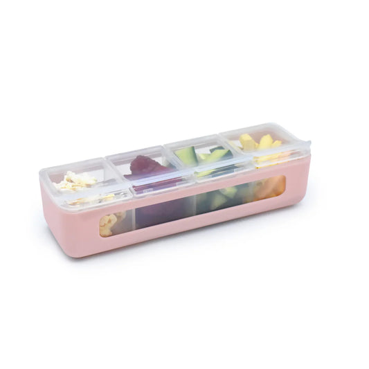 CONTENEDOR DE 4 COMPARTIMIENTOS ROSADO