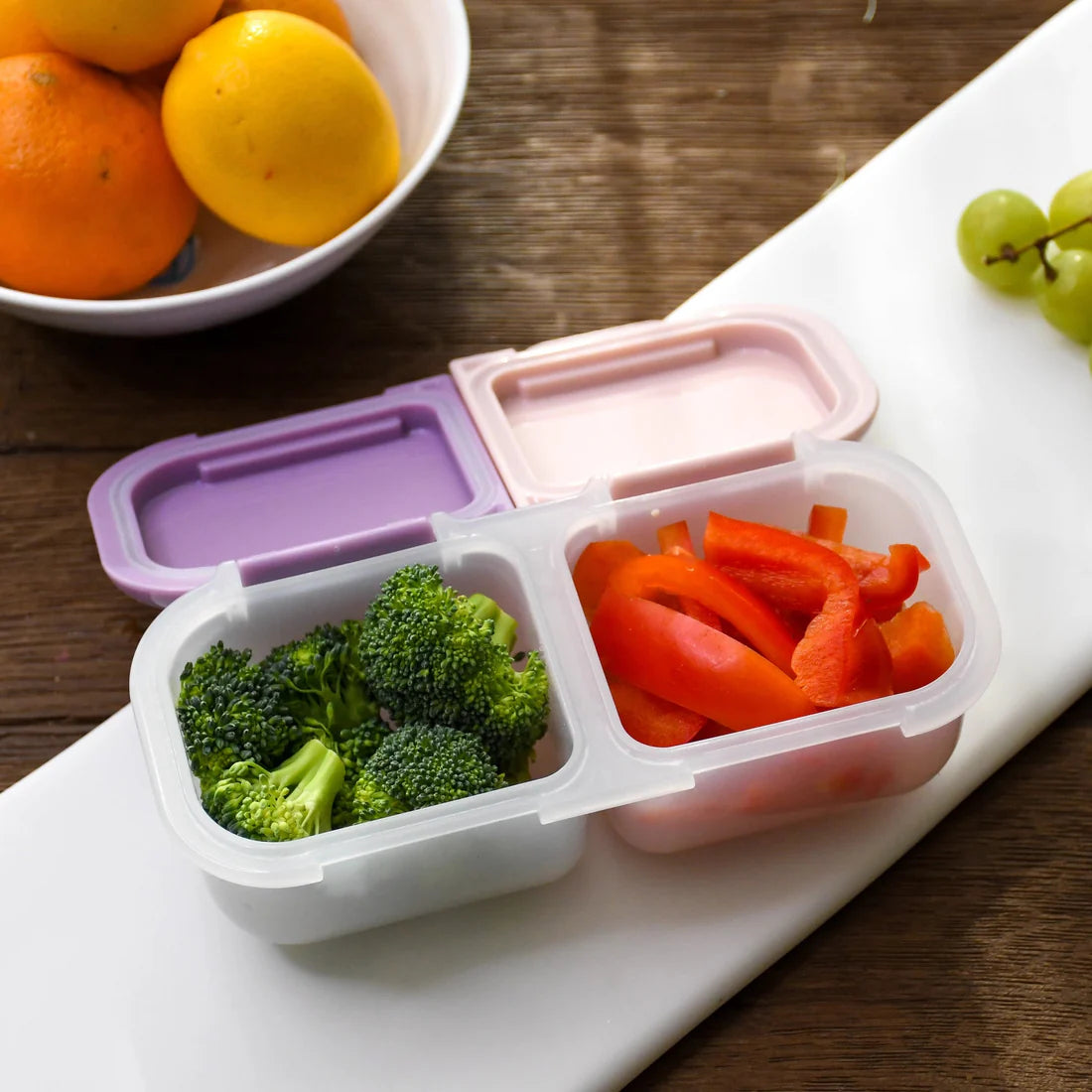 CONTENEDOR DE SNACKS DE 2 COMPARTIMIENTOS