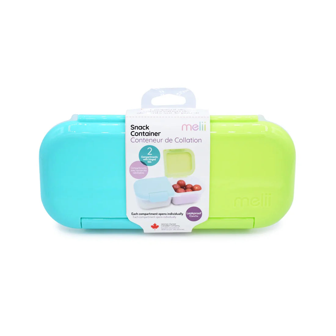 CONTENEDOR DE SNACKS DE 2 COMPARTIMIENTOS
