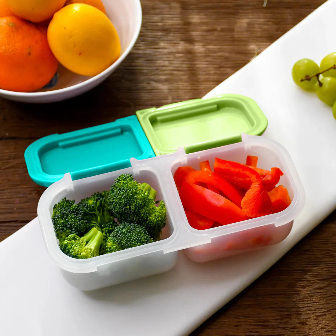 CONTENEDOR DE SNACKS DE 2 COMPARTIMIENTOS