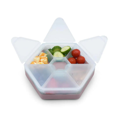 SNACKLE HEXAGONAL 6 COMPARTIMIENTOS ROSADO