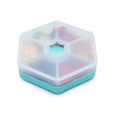 SNACKLE HEXAGONAL 6 COMPARTIMIENTOS AZUL