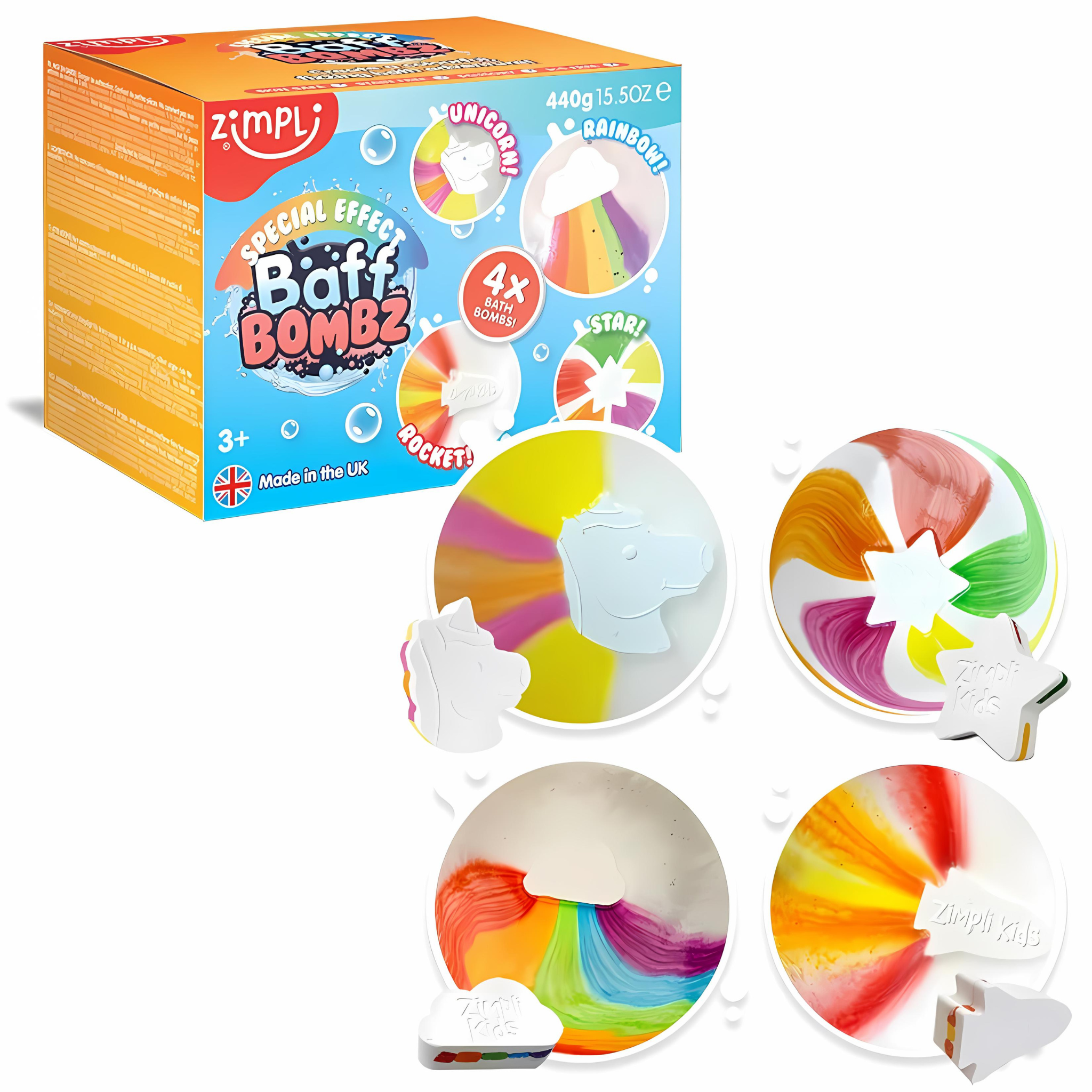 MIX BOMBAS DE BAÑO GRANDES ZIMPLI (4 PACK MIXTO)