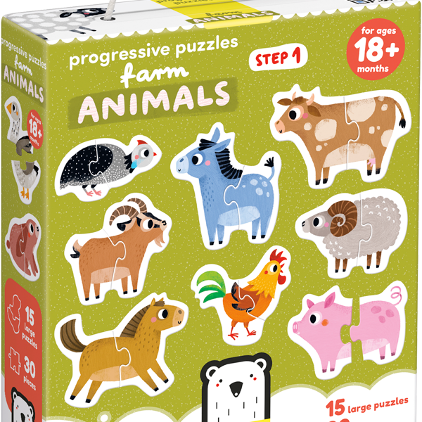 Puzzle Progresivo Animales de la Granja Banana Panda