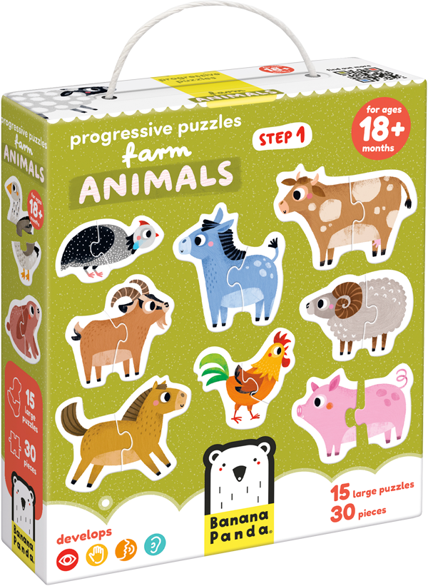 Puzzle Progresivo Animales de la Granja Banana Panda