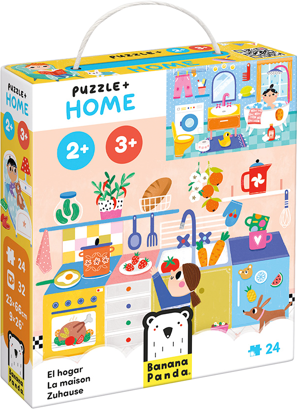 Puzzle y Juego de Búsqueda El Hogar Banana Panda
