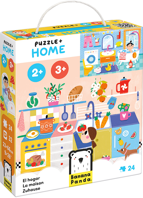 Puzzle y Juego de Búsqueda El Hogar Banana Panda