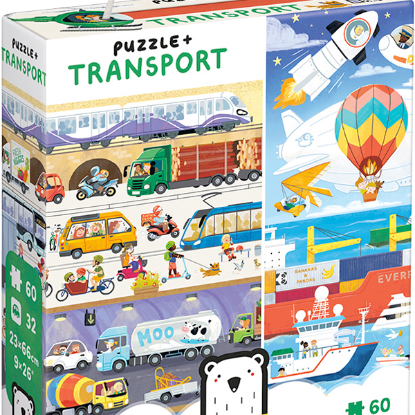 Puzzle y Juego de Búsqueda Transporte Banana Panda