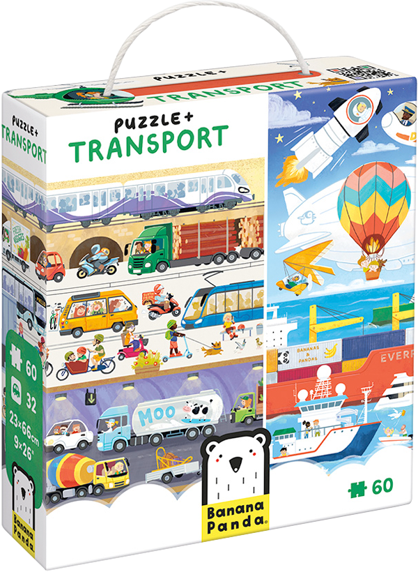 Puzzle y Juego de Búsqueda Transporte Banana Panda