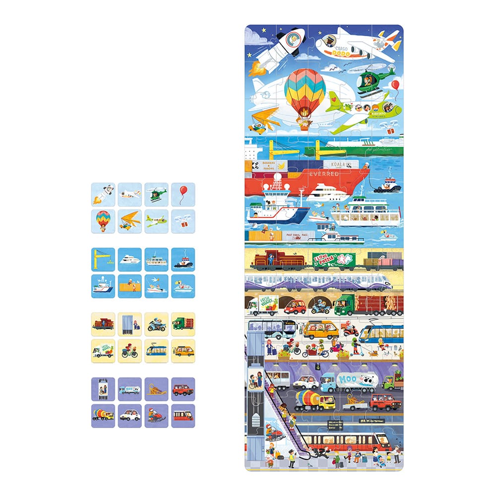 Puzzle y Juego de Búsqueda Transporte Banana Panda