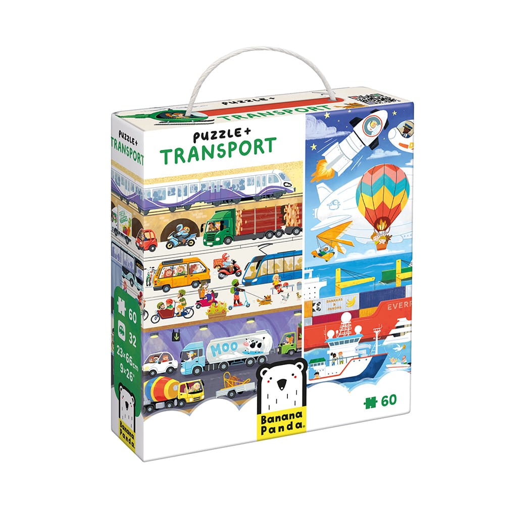 Puzzle y Juego de Búsqueda Transporte Banana Panda