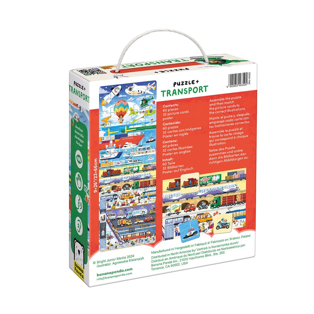 Puzzle y Juego de Búsqueda Transporte Banana Panda