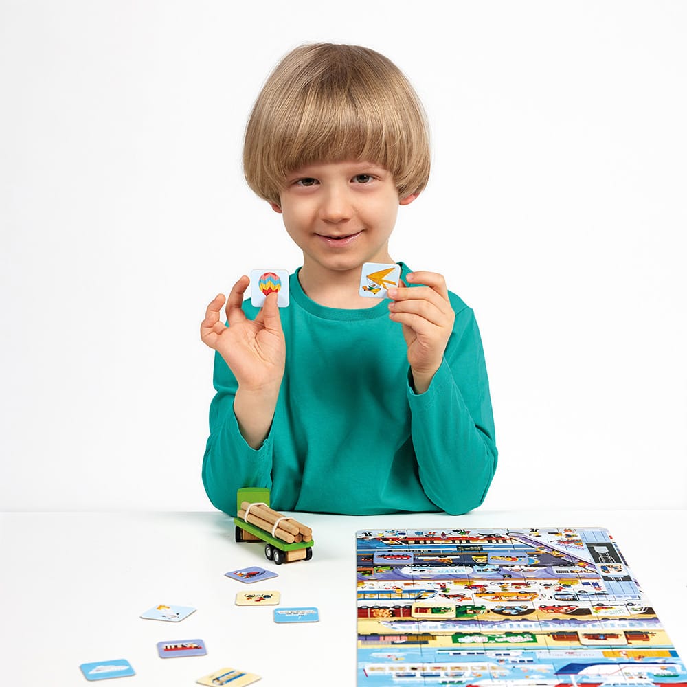 Puzzle y Juego de Búsqueda Transporte Banana Panda
