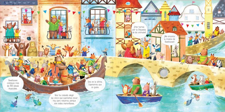 LIBRO LA ORQUESTA DE LOS ANIMALES TOCA MÚSICA BEETHOVEN