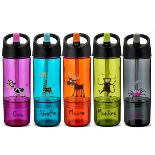 Botella de Agua con Snack Box 2 en 1, 300ml + 150ml
