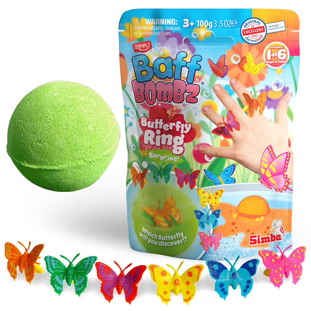 Bombas de Baño con Anillo de Mariposa Sorpresa Zimpli Kids