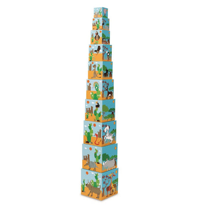 CUBOS PARA APILAR ANIMALES, 10PCS