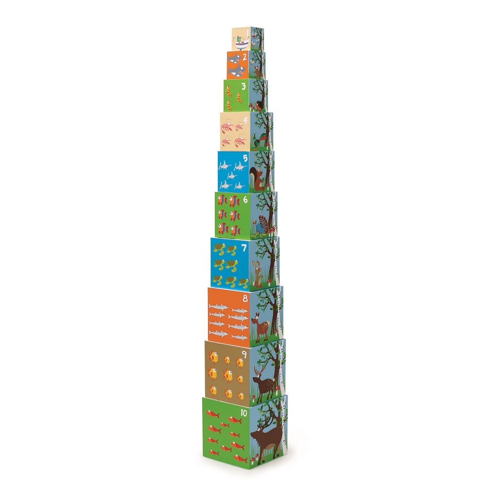 CUBOS PARA APILAR ANIMALES, 10PCS
