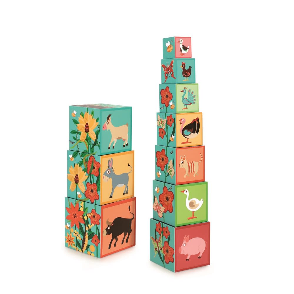 CUBOS PARA APILAR LA GRANJA, 10PCS