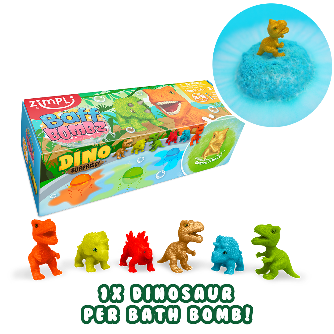Bombas de Baño Sorpresa Dino Pack 3 Zimpli Kids