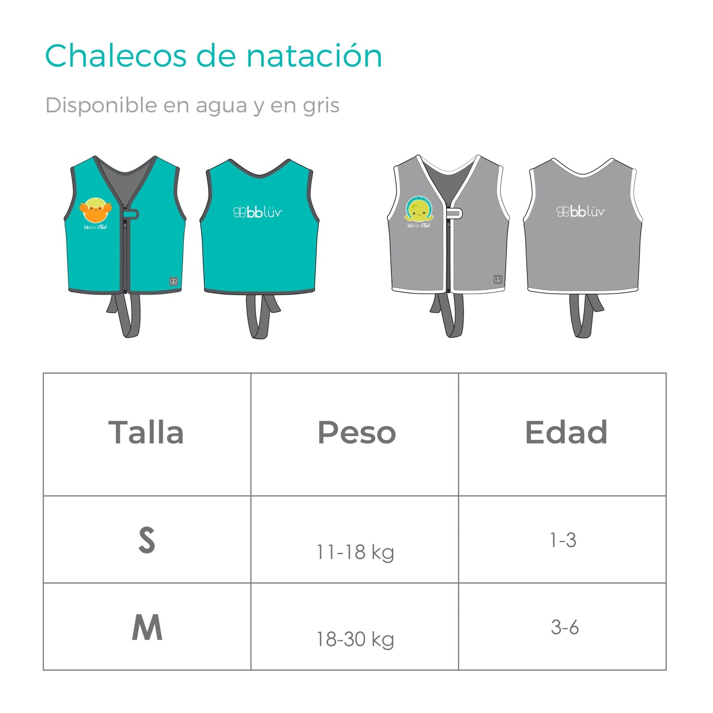 CHALECO DE NATACION NÄJ GRIS