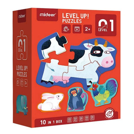 LEVEL UP PUZZLES NIVEL 1 ANIMALES, 10 PUZZLES