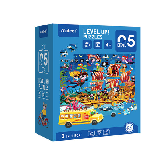 LEVEL UP PUZZLES NIVEL 5 TOUR DE AVENTURAS, 3 PUZZLES