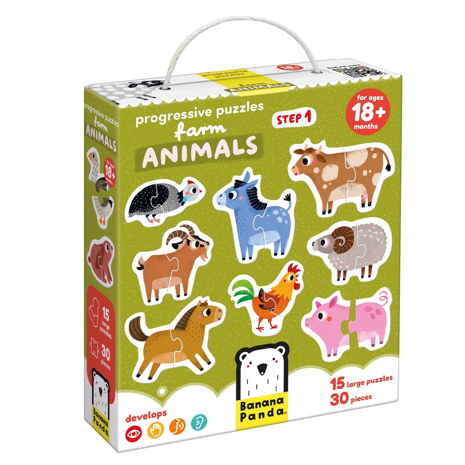 Puzzle Progresivo Animales de la Granja Banana Panda