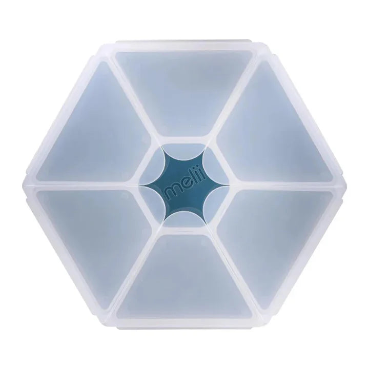 SNACKLE HEXAGONAL 6 COMPARTIMIENTOS AZUL