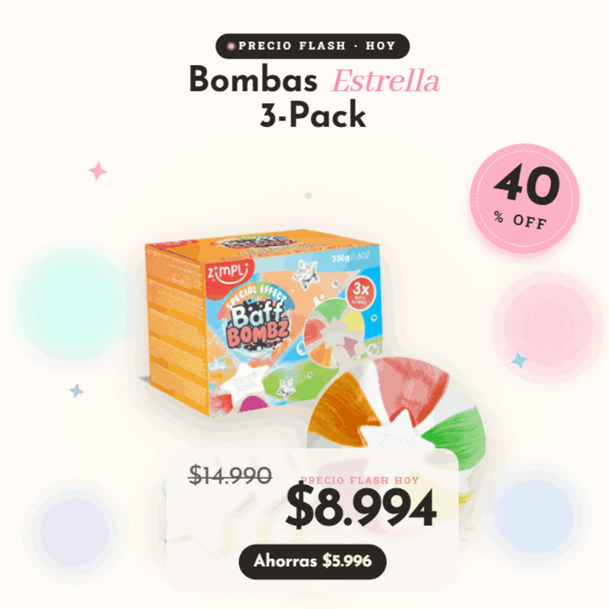 Bomba de Baño Efecto Especial Estrella (3 Pack)