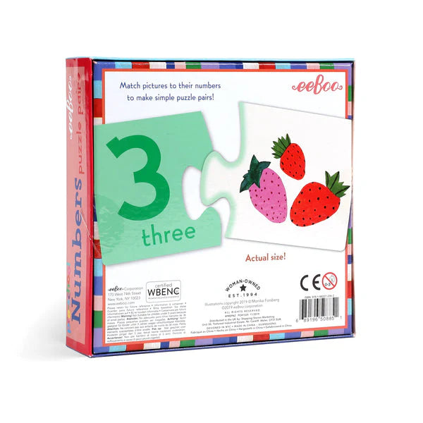 PRE KINDER PUZZLE PARES NUMEROS