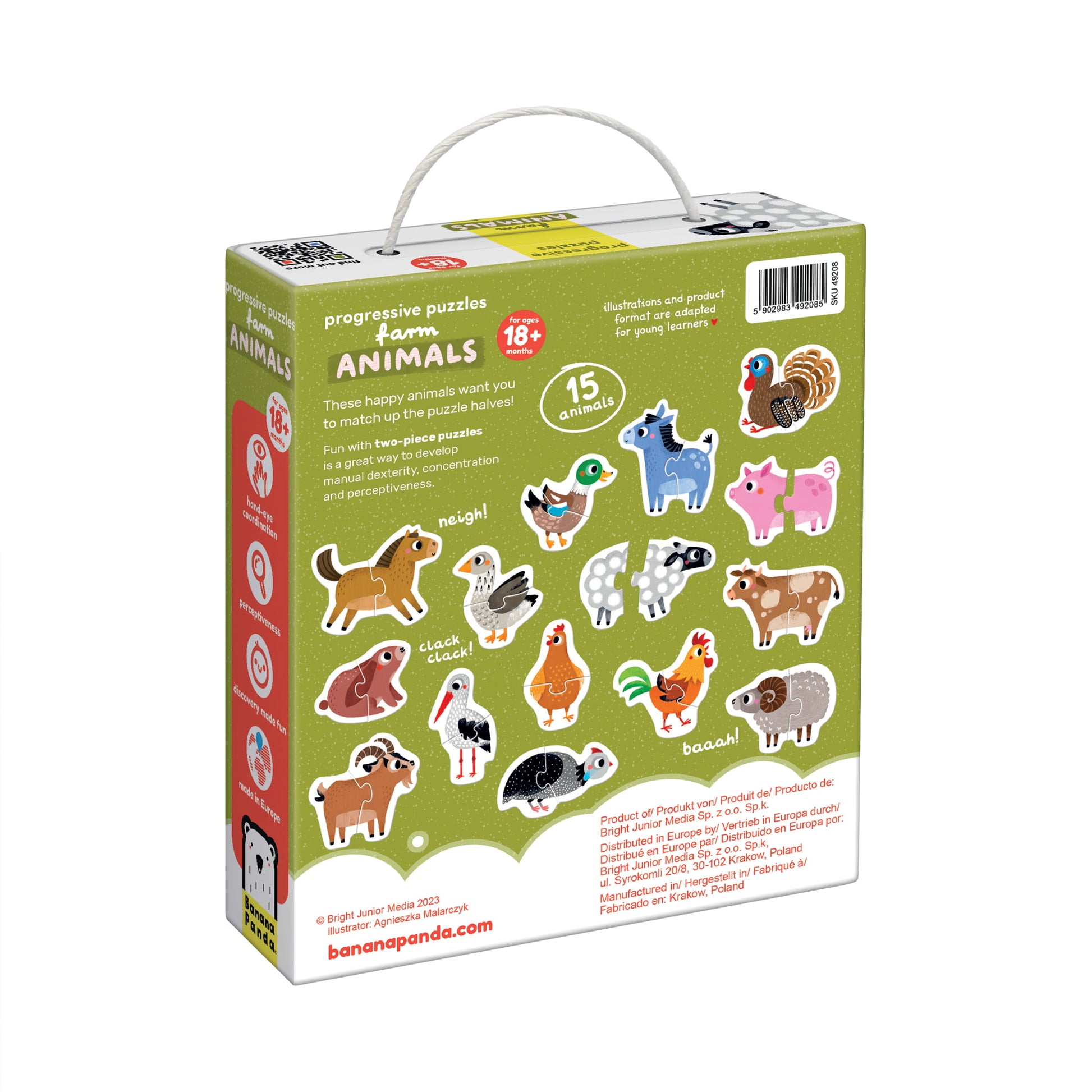 Puzzle Progresivo Animales de la Granja Banana Panda